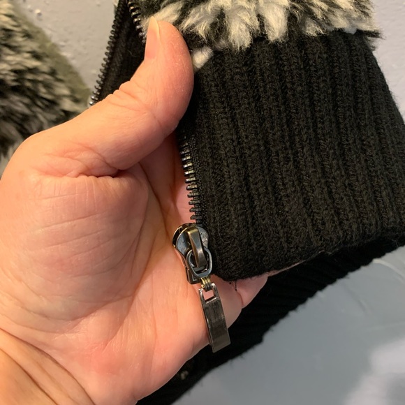 Leopard print faux fur Sweater coat with front zip and collar - Picture 4 of 10